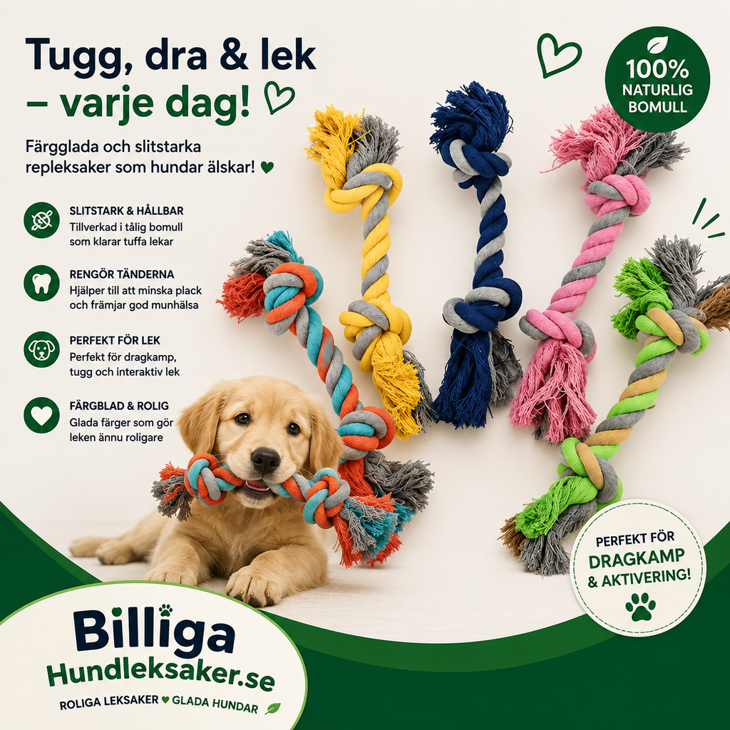 FÖRBESTÄLLNINGS VARA: Slitstark Repleksak för Hund – Perfekt för Tugg & Dragkamp 🐶