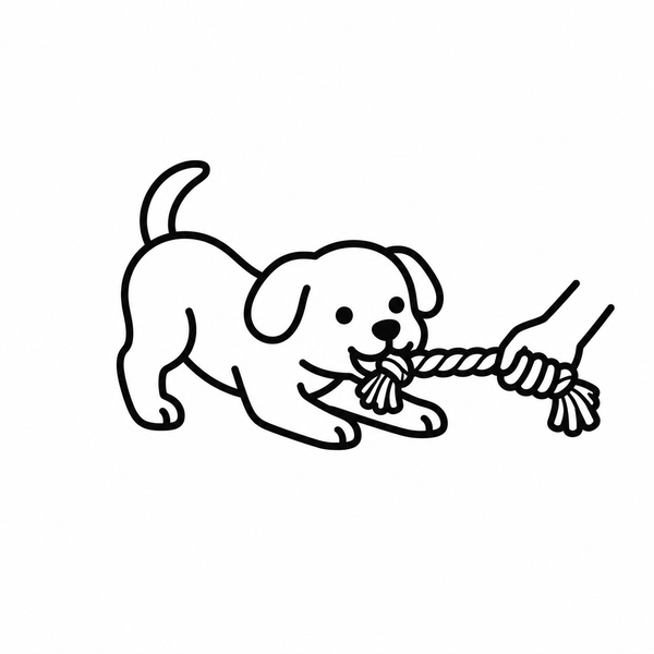 En hund som drar i ett rep